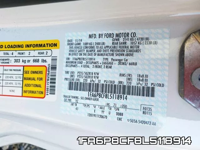 1FA6P8CF8L5118914 фото 2