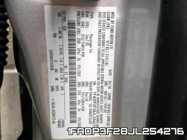 1FADP3F28JL254276 фото 2