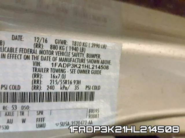 1FADP3K21HL214508 фото 2