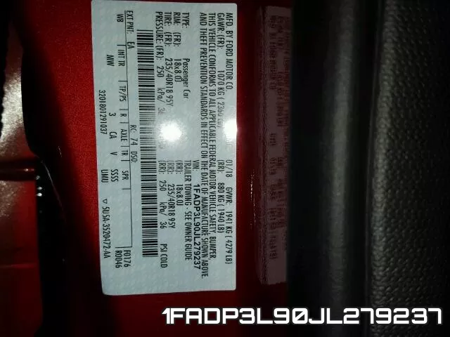 1FADP3L90JL279237 фото 2