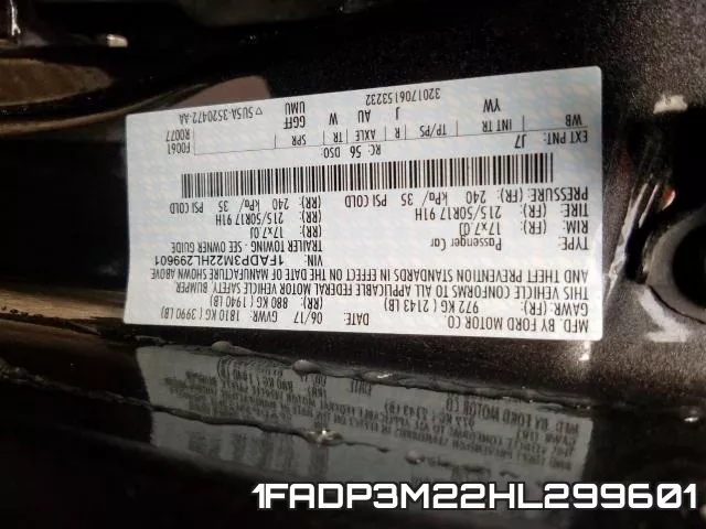 1FADP3M22HL299601 фото 2