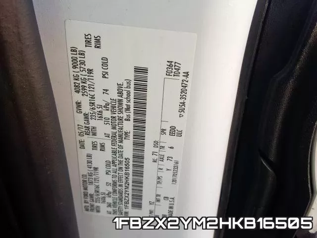 1FBZX2YM2HKB16505 фото 2