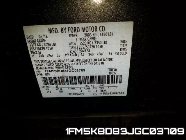 1FM5K8D83JGC03709 фото 2