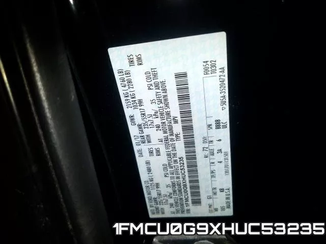 1FMCU0G9XHUC53235 фото 2