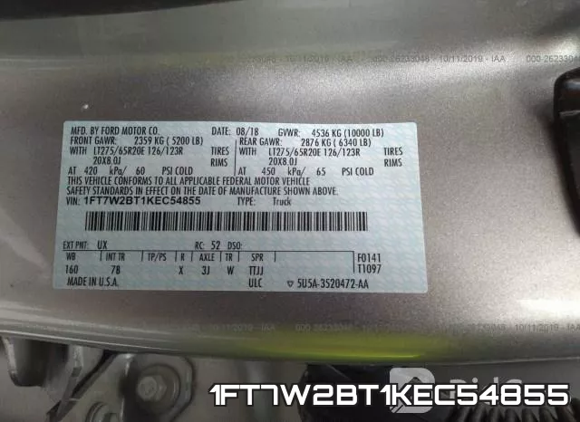 1FT7W2BT1KEC54855 фото 10