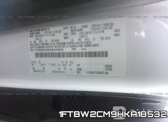 1FTBW2CM9HKA18532 фото 10
