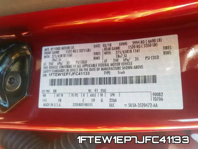 1FTEW1EP7JFC41133 фото 2