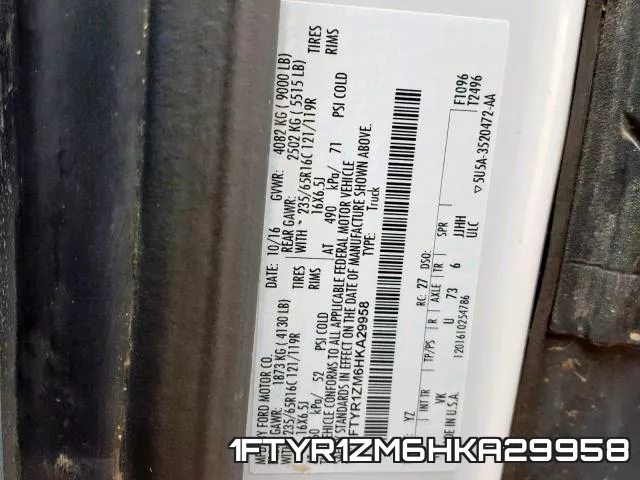1FTYR1ZM6HKA29958 фото 2