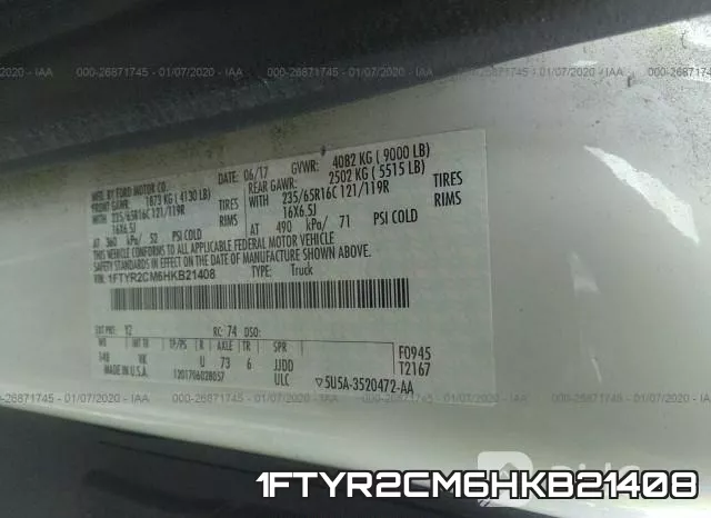 1FTYR2CM6HKB21408 фото 10