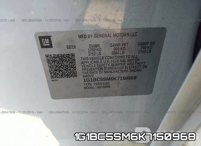 1G1BC5SM6K7150968 фото 10