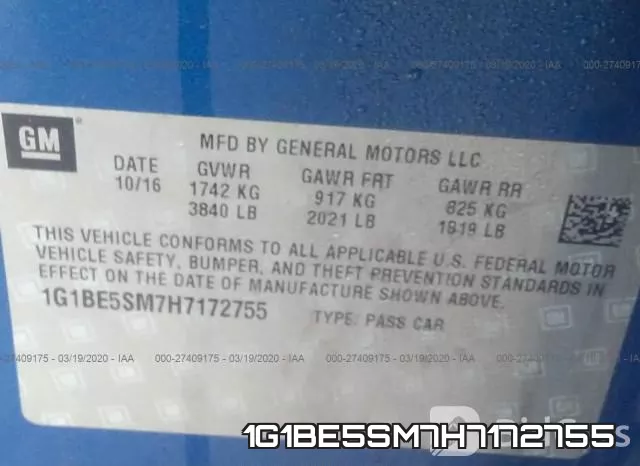 1G1BE5SM7H7172755 фото 10