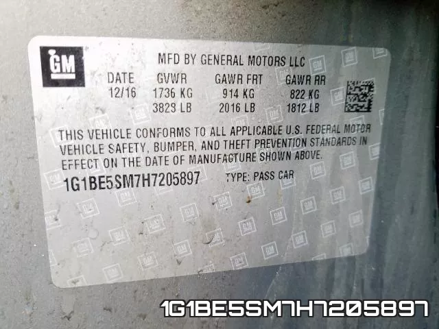 1G1BE5SM7H7205897 фото 2