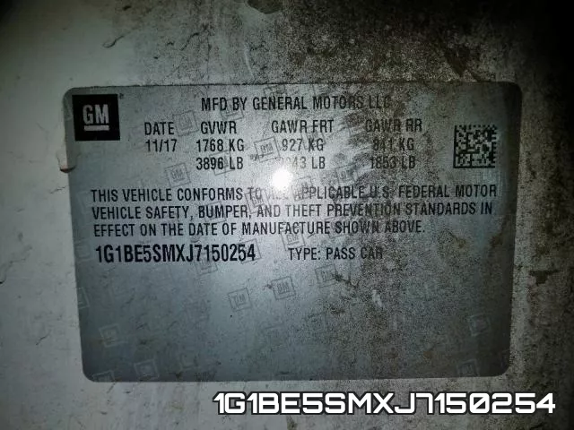1G1BE5SMXJ7150254 фото 2