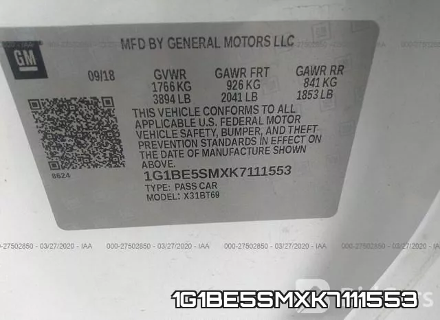 1G1BE5SMXK7111553 фото 10