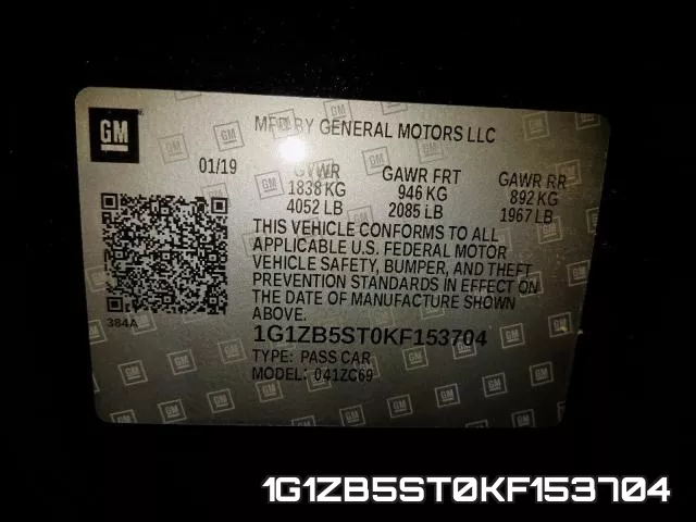 1G1ZB5ST0KF153704 фото 2