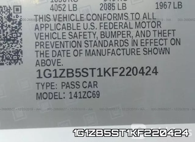 1G1ZB5ST1KF220424 фото 10