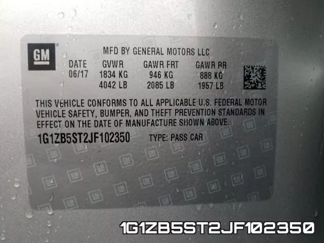 1G1ZB5ST2JF102350 фото 2