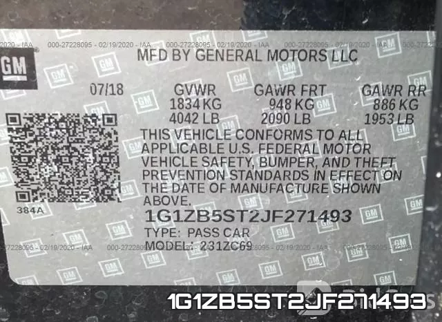 1G1ZB5ST2JF271493 фото 10