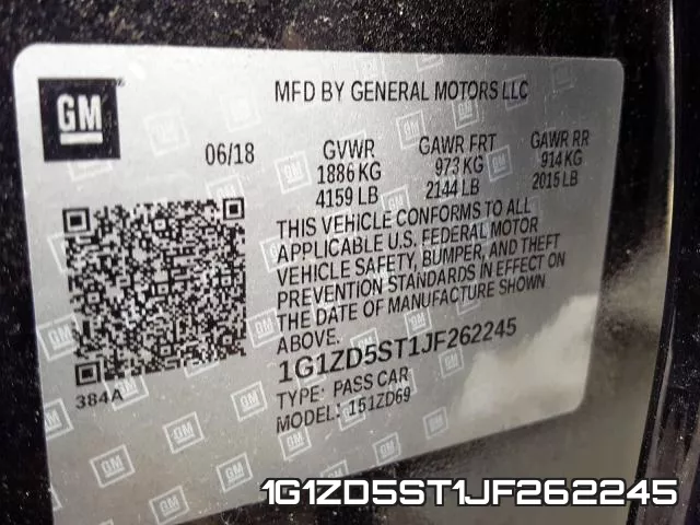 1G1ZD5ST1JF262245 фото 2