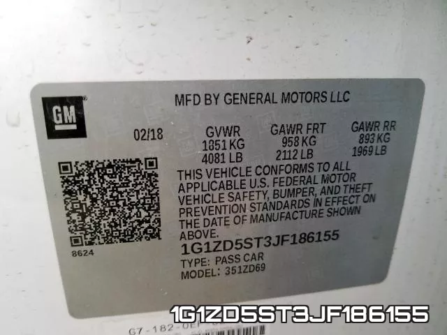 1G1ZD5ST3JF186155 фото 2