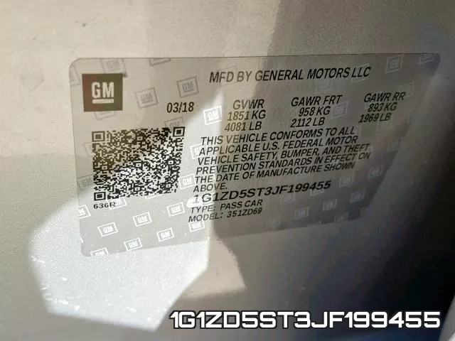 1G1ZD5ST3JF199455 фото 2