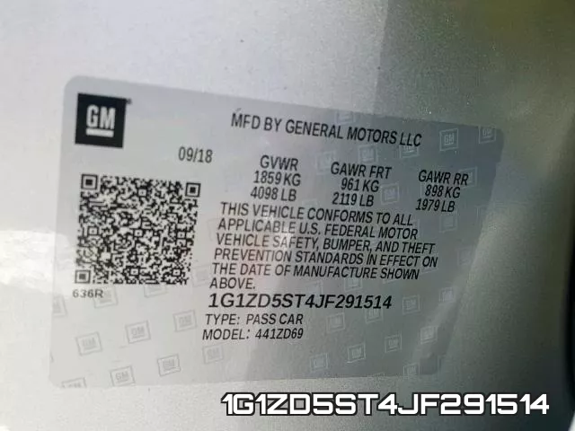 1G1ZD5ST4JF291514 фото 2