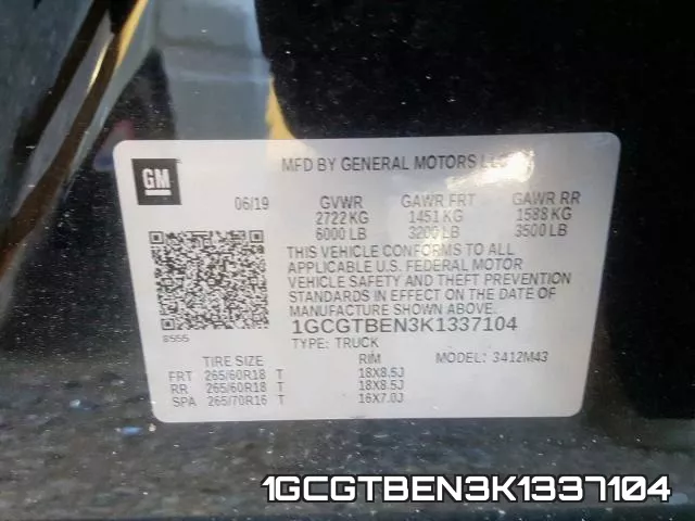 1GCGTBEN3K1337104 фото 2