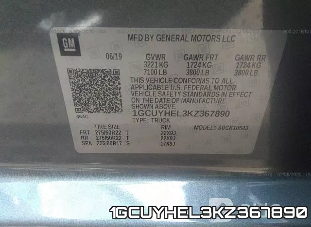 1GCUYHEL3KZ367890 фото 10