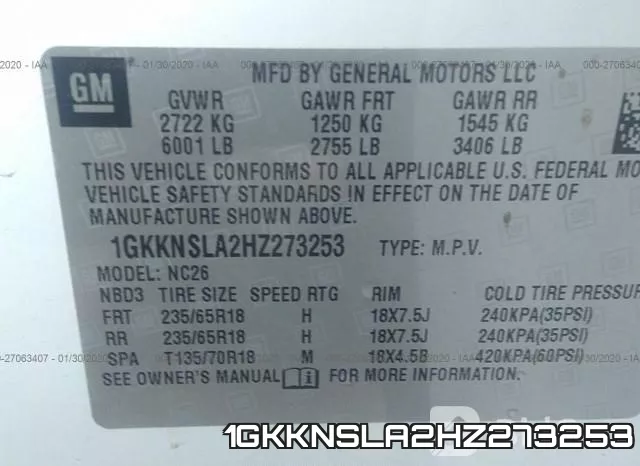 1GKKNSLA2HZ273253 фото 10