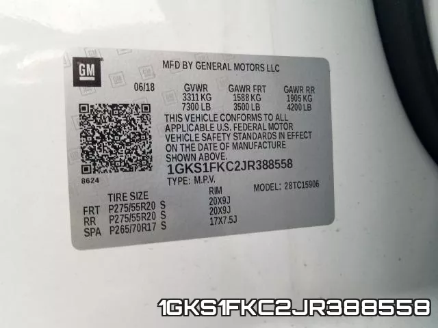 1GKS1FKC2JR388558 фото 2