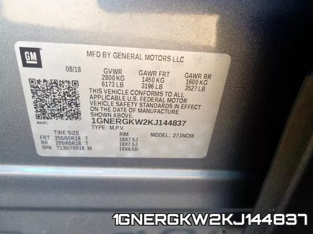 1GNERGKW2KJ144837 фото 2