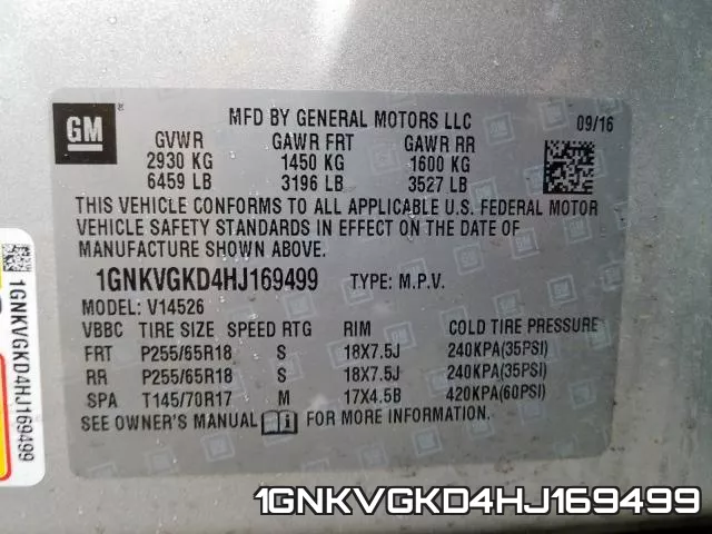 1GNKVGKD4HJ169499 фото 2