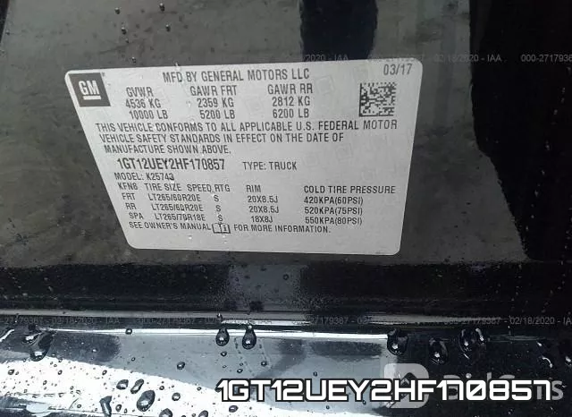 1GT12UEY2HF170857 фото 9