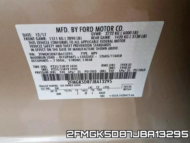 2FMGK5D87JBA13295 фото 2