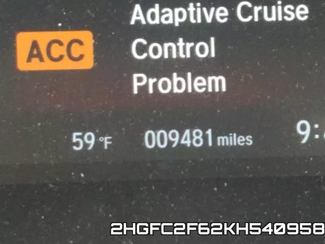 2HGFC2F62KH540958 фото 9