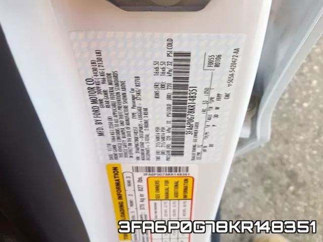3FA6P0G78KR148351 фото 2