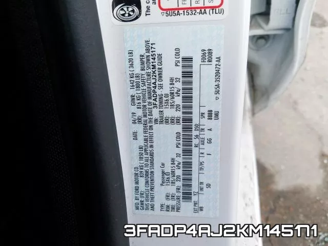 3FADP4AJ2KM145171 фото 2