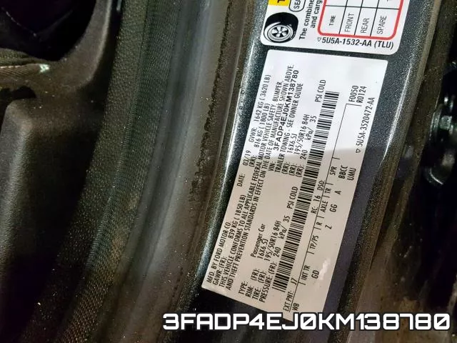 3FADP4EJ0KM138780 фото 2