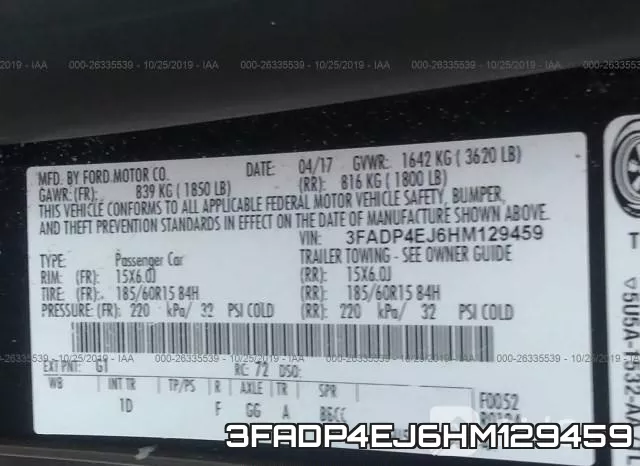 3FADP4EJ6HM129459 фото 10