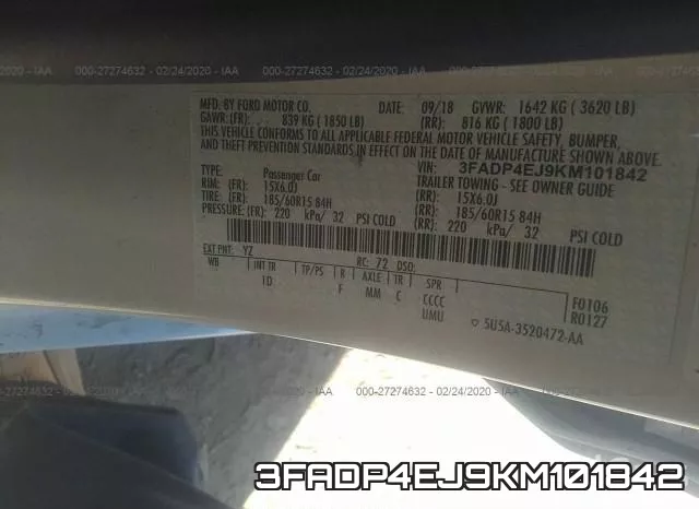 3FADP4EJ9KM101842 фото 10