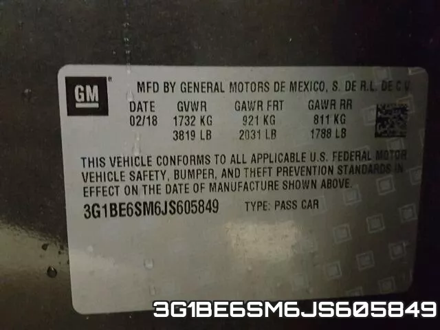 3G1BE6SM6JS605849 фото 2