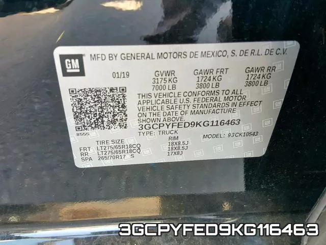 3GCPYFED9KG116463 фото 2