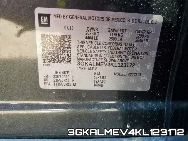 3GKALMEV4KL123172 фото 2