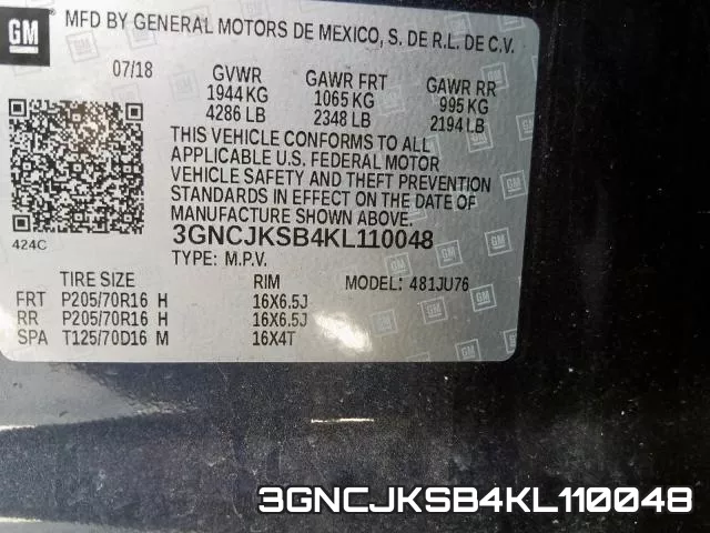 3GNCJKSB4KL110048 фото 2