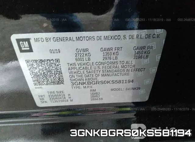 3GNKBGRS0KS581194 фото 10