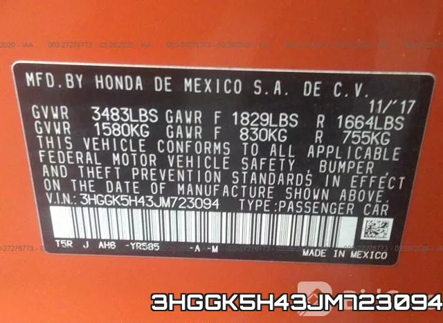 3HGGK5H43JM723094 фото 10