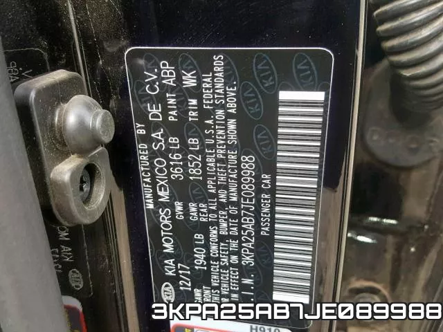 3KPA25AB7JE089988 фото 2
