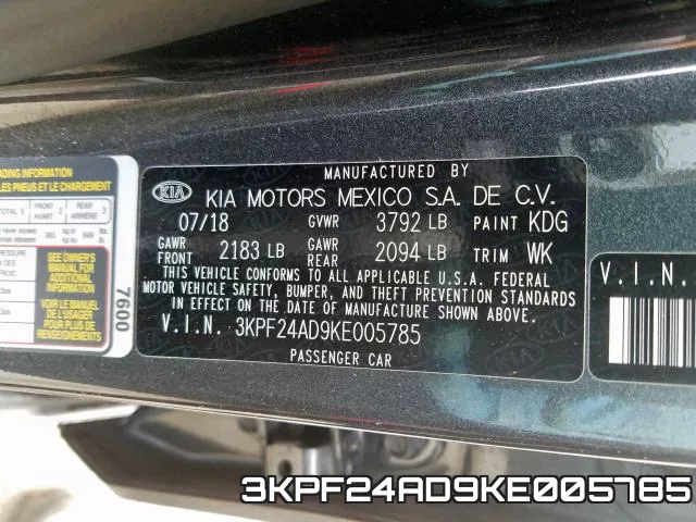 3KPF24AD9KE005785 фото 2