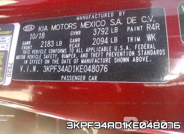 3KPF34AD1KE048076 фото 10
