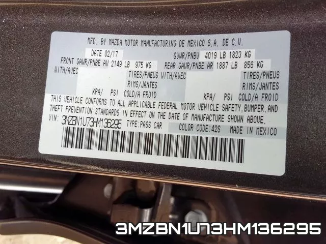 3MZBN1U73HM136295 фото 2